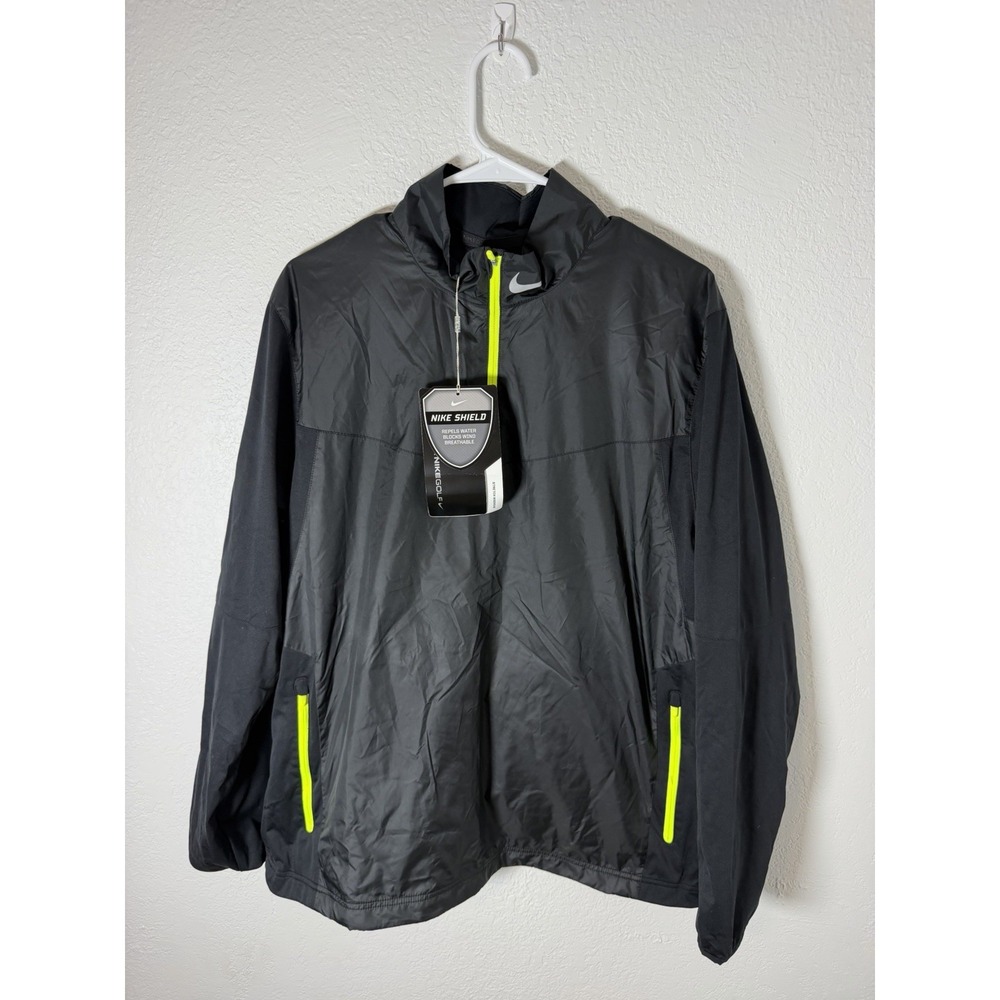 Nike Golf Tour Hyperadapt 1/4 Zip Waterproof Jacket Men's Large Black NEW